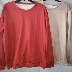 Red and Beige Sweatshirts